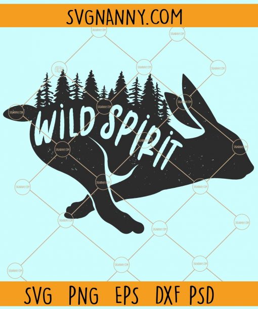 Wild spirit rabbit forest scenery svg