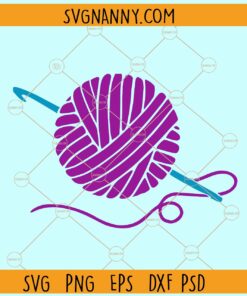 Yarn ball with crochet svg
